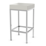 Faux Leather Bar Stool With Brushed Chrome Steel Frame - Cranston