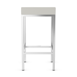 Faux Leather Bar Stool With Brushed Chrome Steel Frame - Cranston