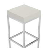 Faux Leather Bar Stool With Brushed Chrome Steel Frame - Cranston