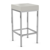 Faux Leather Bar Stool With Brushed Chrome Steel Frame - Cranston