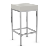 Faux Leather Bar Stool With Brushed Chrome Steel Frame - Cranston