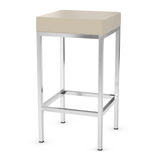 Faux Leather Bar Stool With Brushed Chrome Steel Frame - Cranston