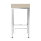 Faux Leather Bar Stool With Brushed Chrome Steel Frame - Cranston