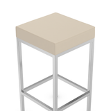 Faux Leather Bar Stool With Brushed Chrome Steel Frame - Cranston