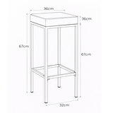 Faux Leather Bar Stool With Brushed Chrome Steel Frame - Cranston