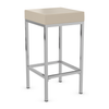 Faux Leather Bar Stool With Brushed Chrome Steel Frame - Cranston