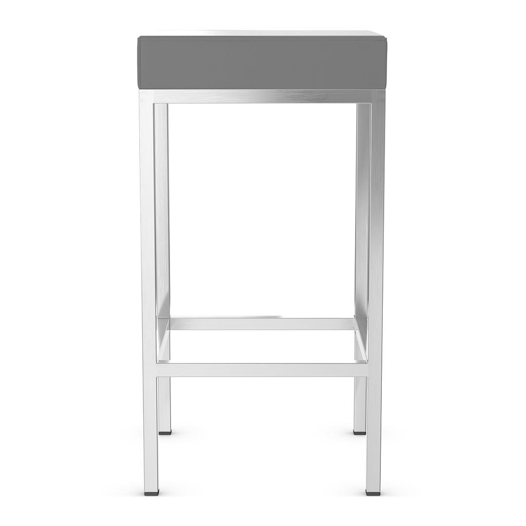 Faux Leather Bar Stool With Brushed Chrome Steel Frame - Cranston