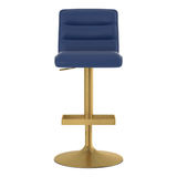 Faux Leather Bar Stool With Brushed Gold Base - Parkley