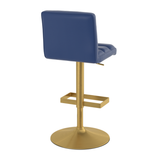 Faux Leather Bar Stool With Brushed Gold Base - Parkley