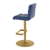 Faux Leather Bar Stool With Brushed Gold Base - Parkley