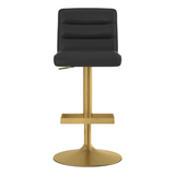 Faux Leather Bar Stool With Brushed Gold Base - Parkley
