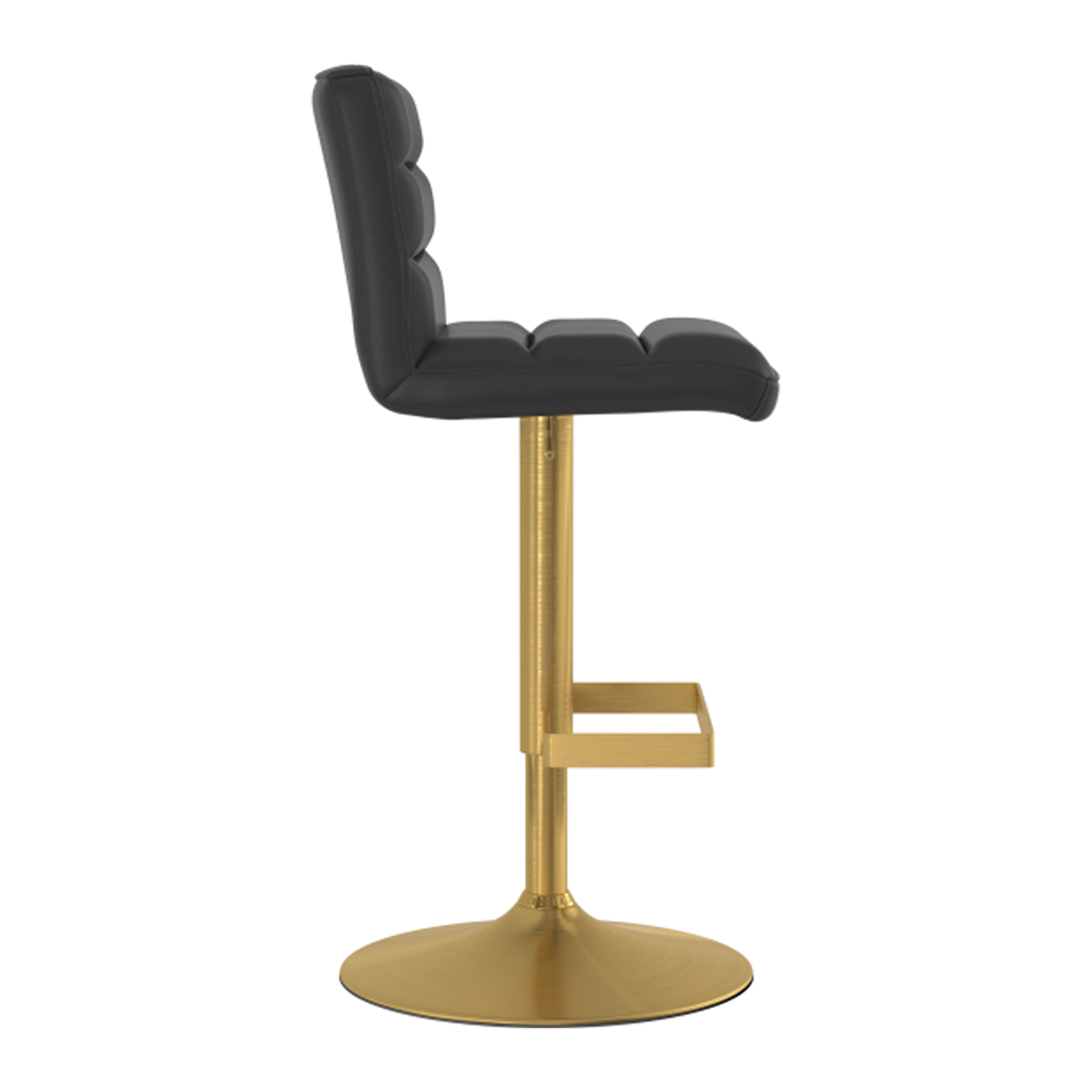 Faux Leather Bar Stool With Brushed Gold Base - Parkley