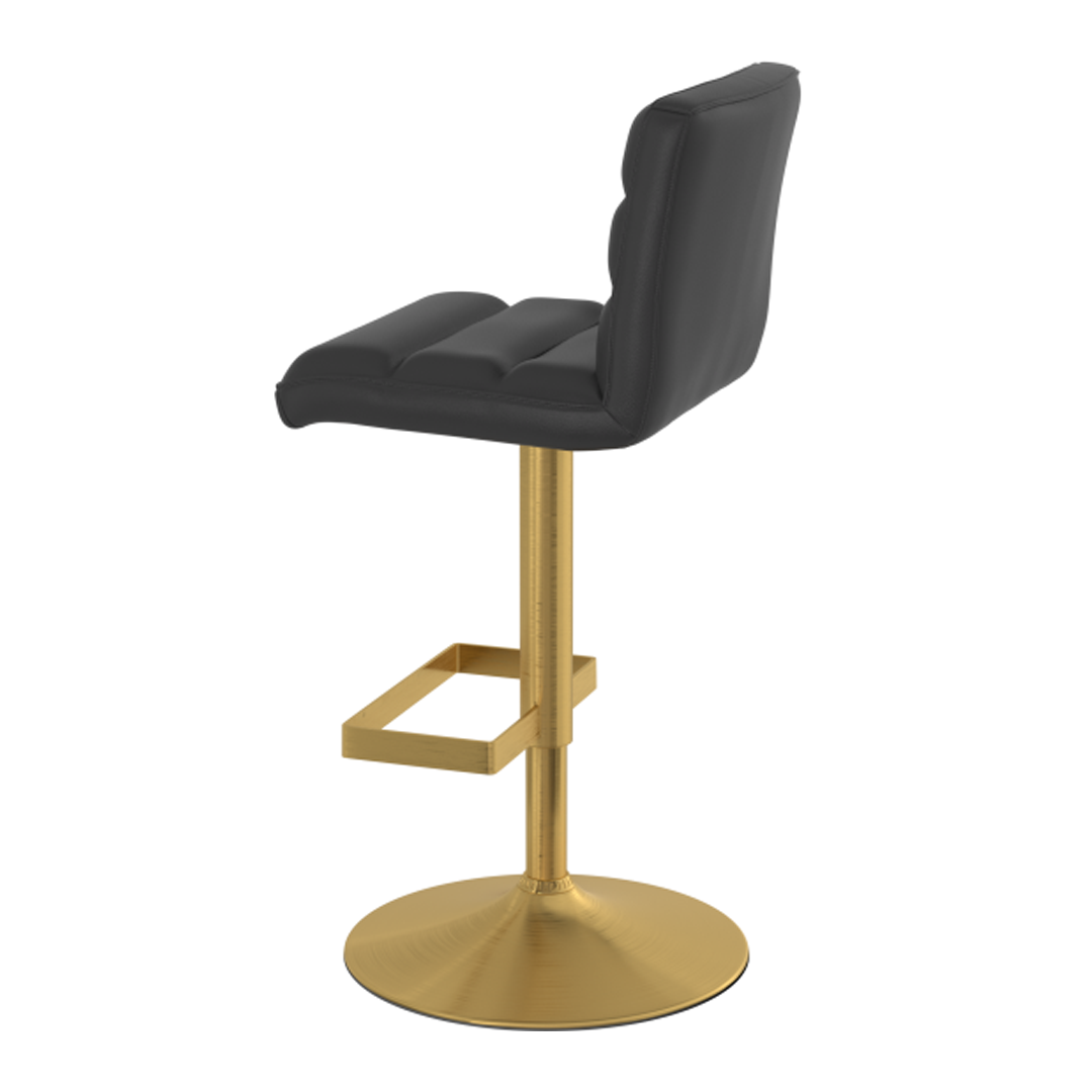 Faux Leather Bar Stool With Brushed Gold Base - Parkley