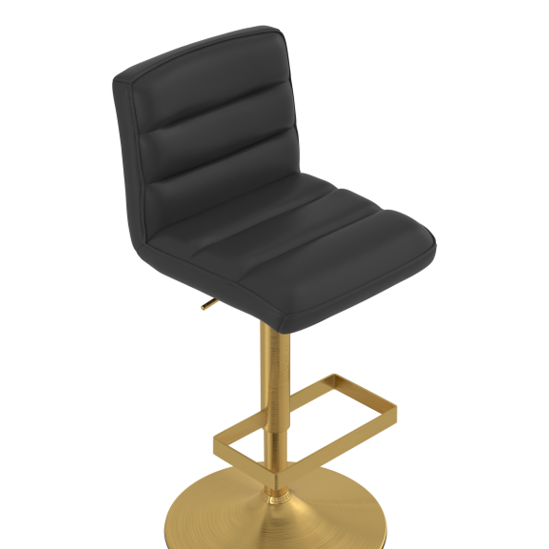 Faux Leather Bar Stool With Brushed Gold Base - Parkley