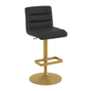 Faux Leather Bar Stool With Brushed Gold Base - Parkley