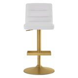 Faux Leather Bar Stool With Brushed Gold Base - Parkley