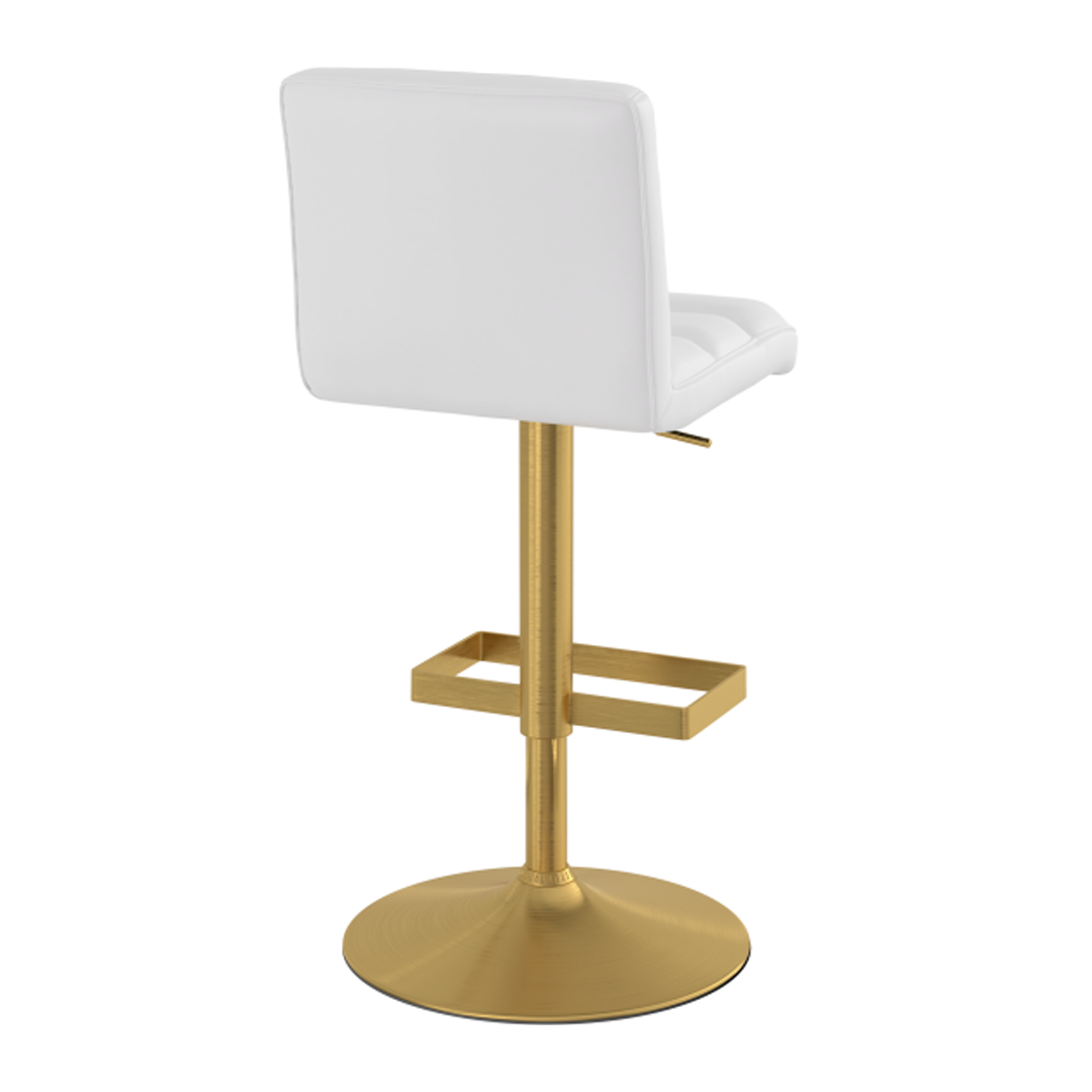 Faux Leather Bar Stool With Brushed Gold Base - Parkley