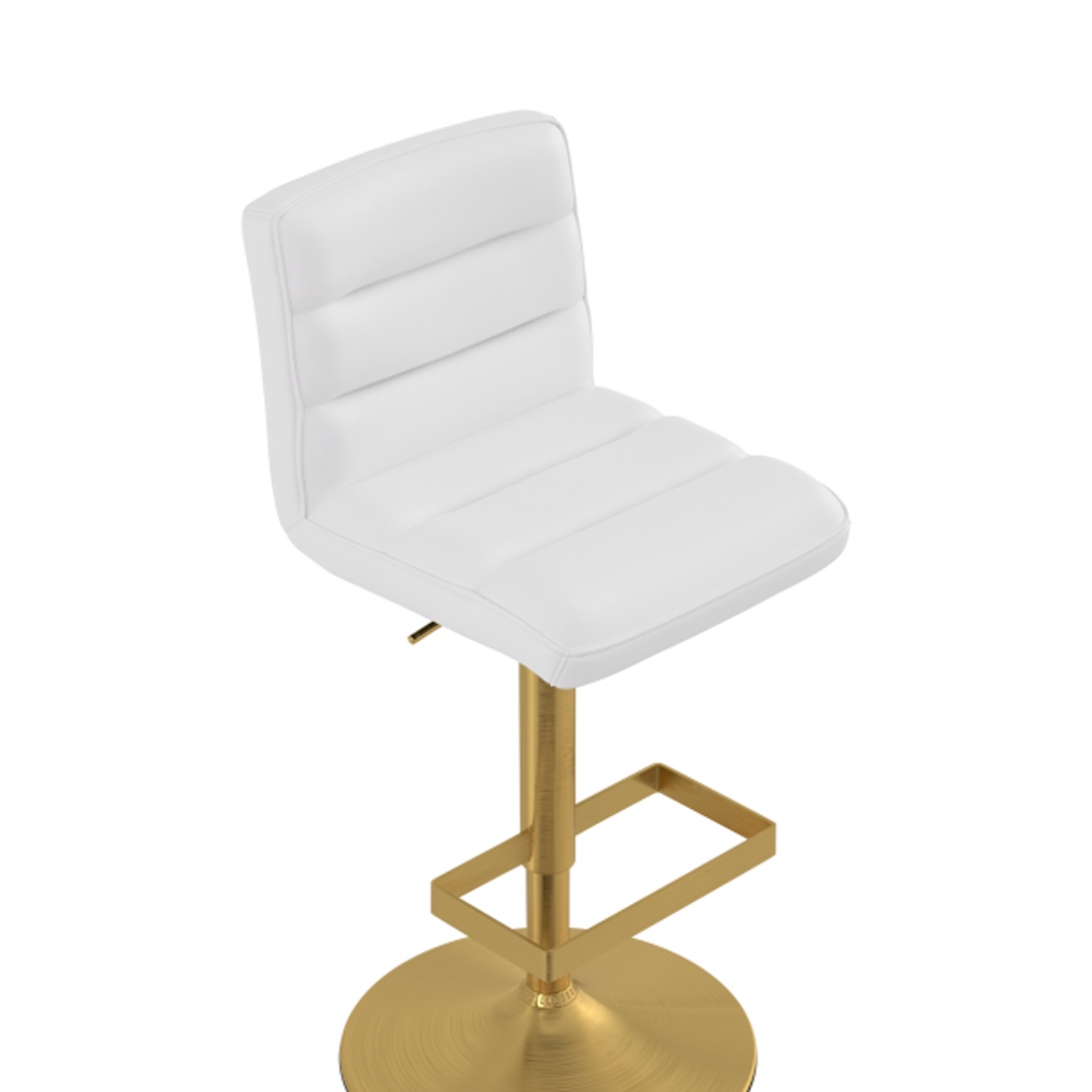 Faux Leather Bar Stool With Brushed Gold Base - Parkley