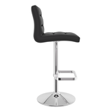 Faux Leather Bar Stool With Chrome Base - Dunley
