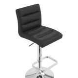 Faux Leather Bar Stool With Chrome Base - Dunley