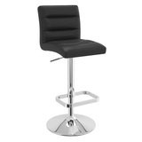Faux Leather Bar Stool With Chrome Base - Dunley