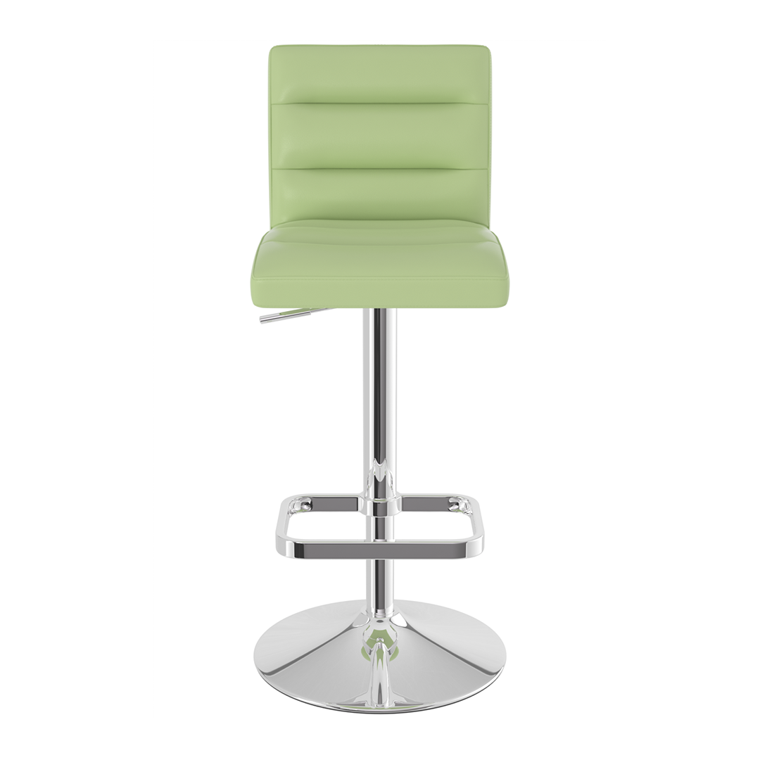 Faux Leather Bar Stool With Chrome Base - Dunley