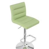 Faux Leather Bar Stool With Chrome Base - Dunley