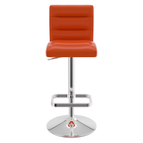 Faux Leather Bar Stool With Chrome Base - Dunley