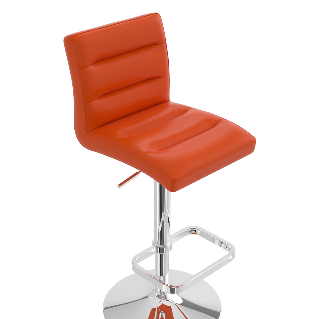 Faux Leather Bar Stool With Chrome Base - Dunley
