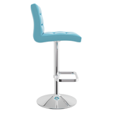 Faux Leather Bar Stool With Chrome Base - Dunley