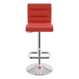 Faux Leather Bar Stool With Chrome Base - Dunley