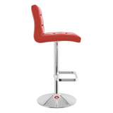 Faux Leather Bar Stool With Chrome Base - Dunley