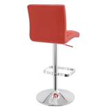 Faux Leather Bar Stool With Chrome Base - Dunley