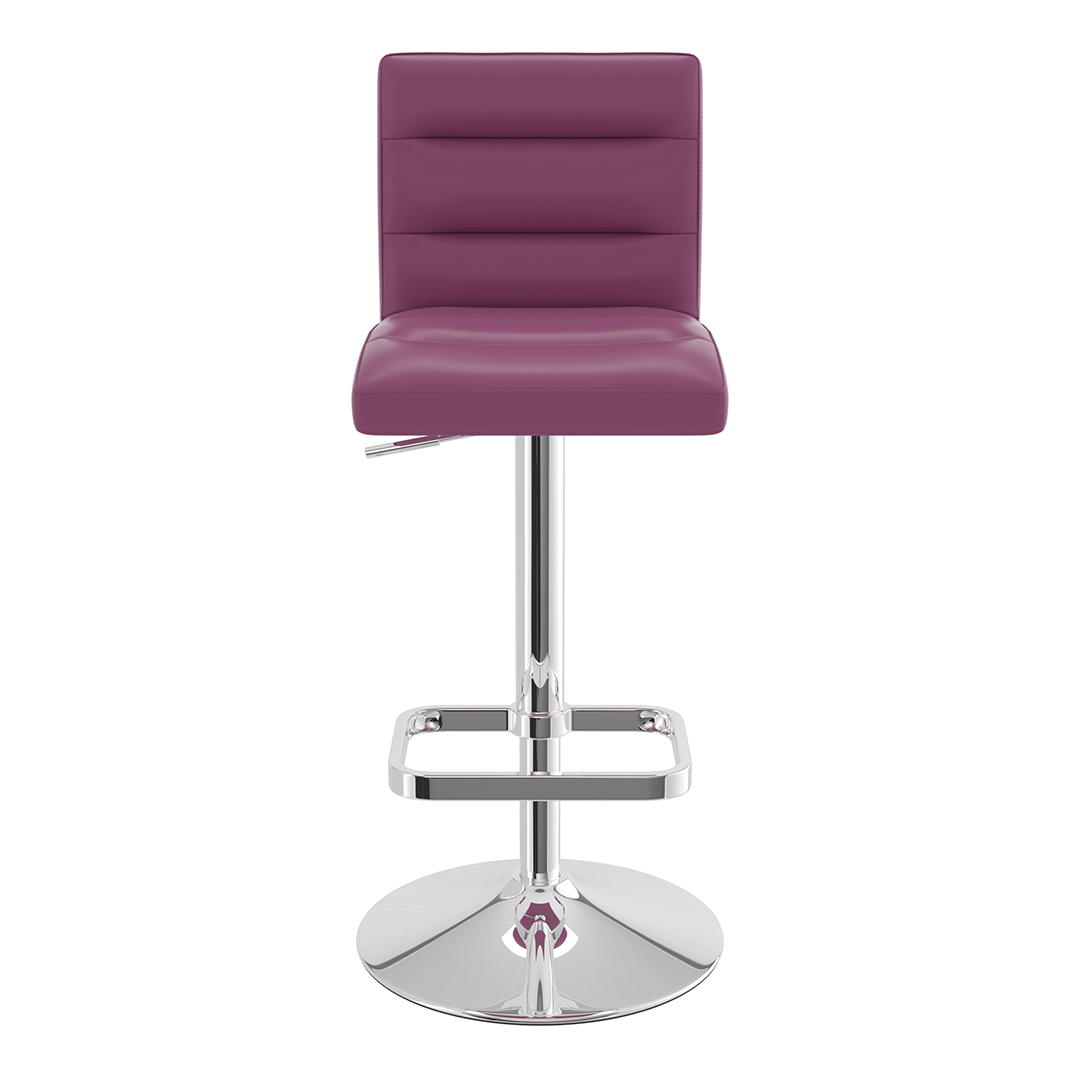 Faux Leather Bar Stool With Chrome Base - Dunley