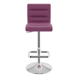 Faux Leather Bar Stool With Chrome Base - Dunley