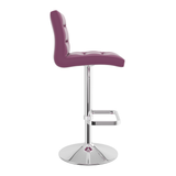 Faux Leather Bar Stool With Chrome Base - Dunley