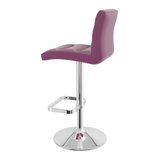 Faux Leather Bar Stool With Chrome Base - Dunley
