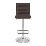 Faux Leather Bar Stool With Chrome Base - Dunley