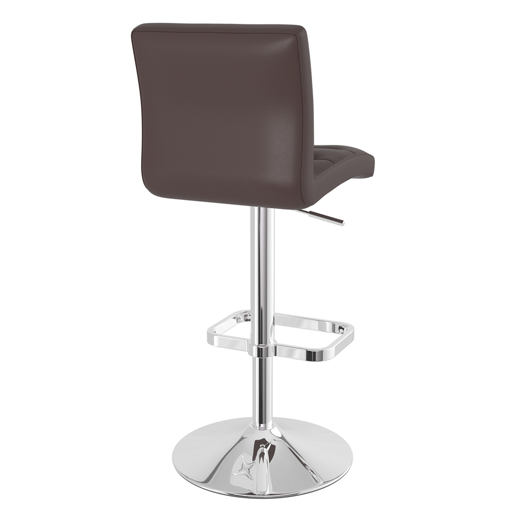 Faux Leather Bar Stool With Chrome Base - Dunley