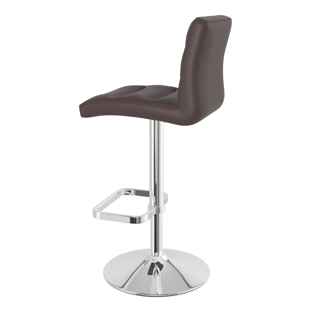 Faux Leather Bar Stool With Chrome Base - Dunley