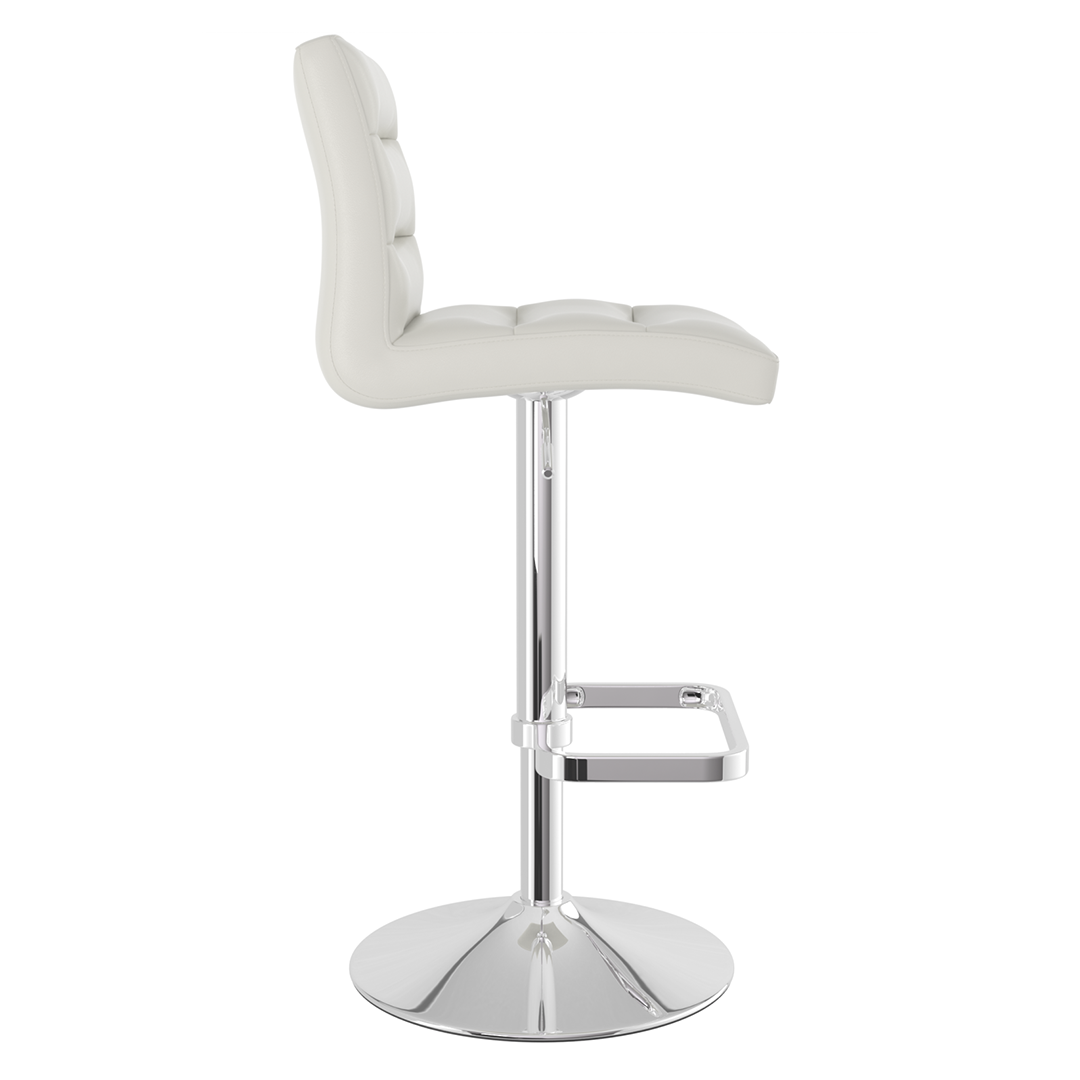 Faux Leather Bar Stool With Chrome Base - Dunley