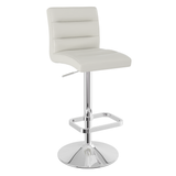 Faux Leather Bar Stool With Chrome Base - Dunley