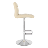 Faux Leather Bar Stool With Chrome Base - Dunley