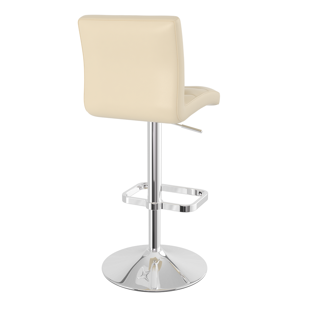 Faux Leather Bar Stool With Chrome Base - Dunley