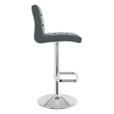 Faux Leather Bar Stool With Chrome Base - Dunley
