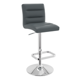 Faux Leather Bar Stool With Chrome Base - Dunley