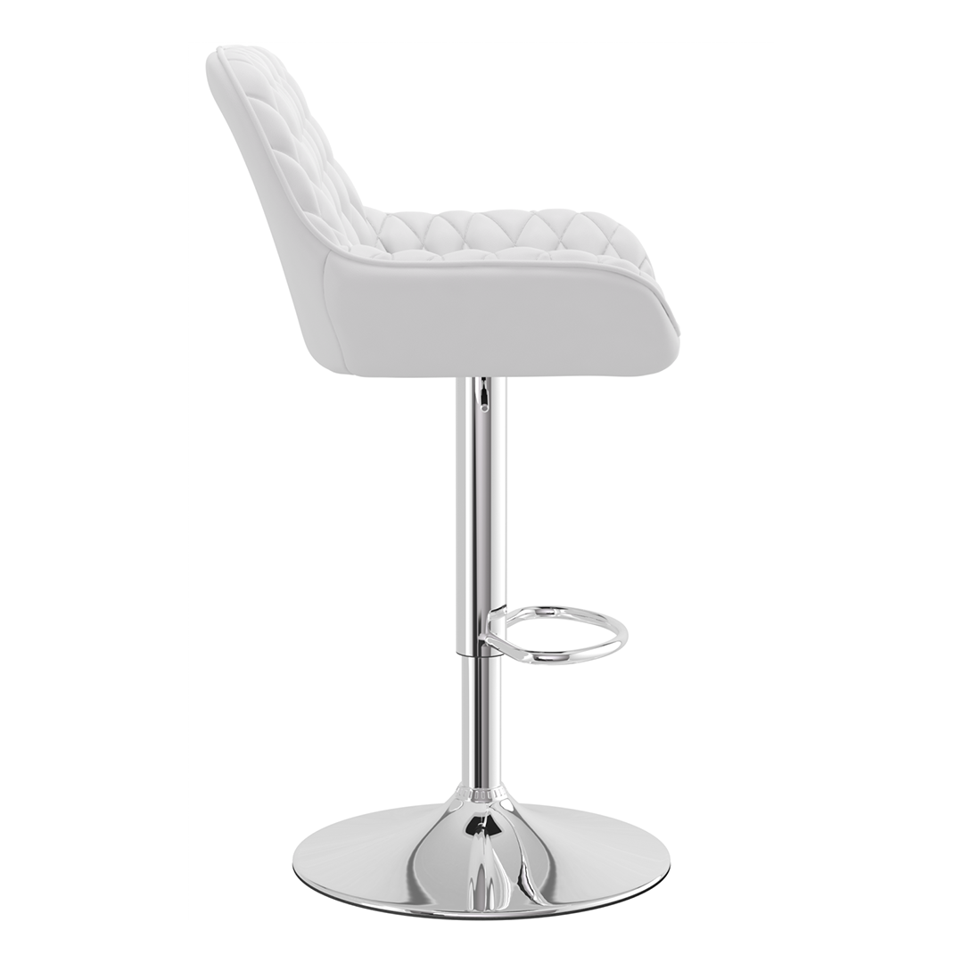 Faux Leather Bar Stool With Chrome Base - Saxby