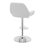 Faux Leather Bar Stool With Chrome Base - Saxby