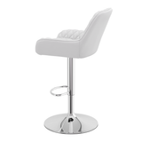 Faux Leather Bar Stool With Chrome Base - Saxby