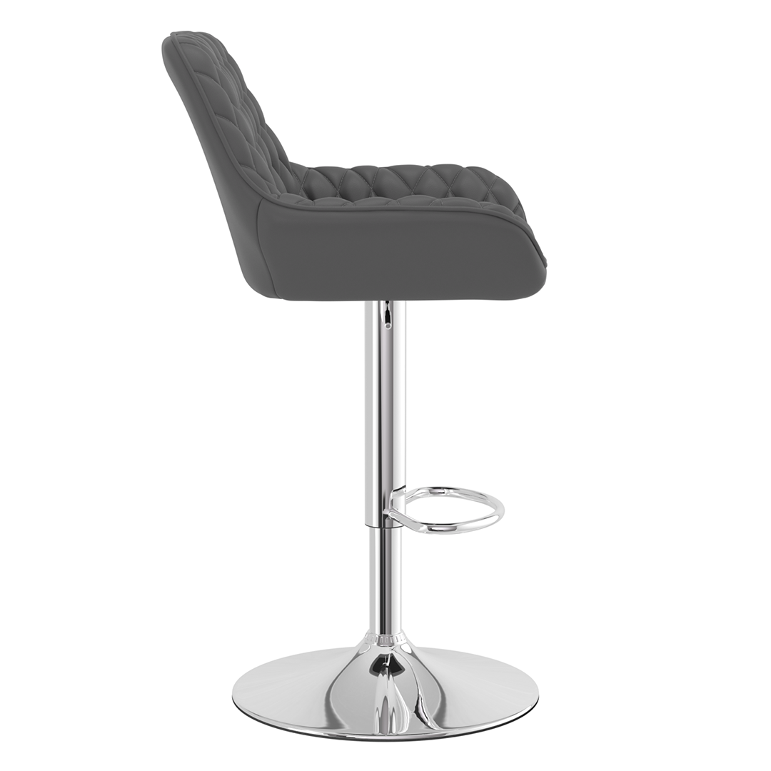 Faux Leather Bar Stool With Chrome Base - Saxby